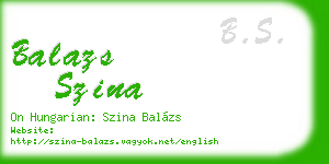 balazs szina business card